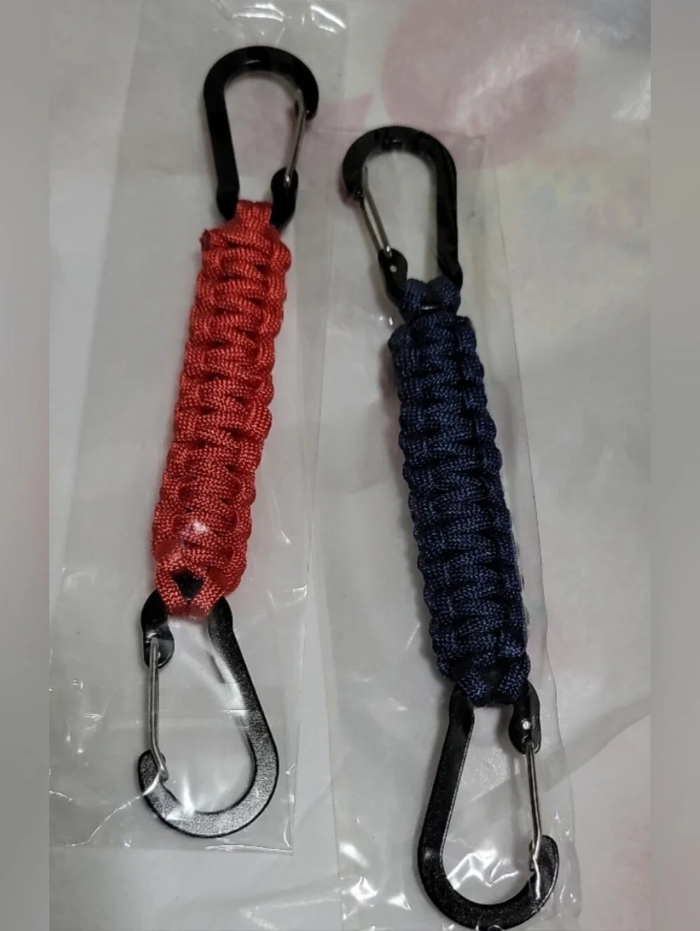 🍎2 New Outdoor Carabiner Military Paracord Rope Keychain Braided Lanyard Hanger